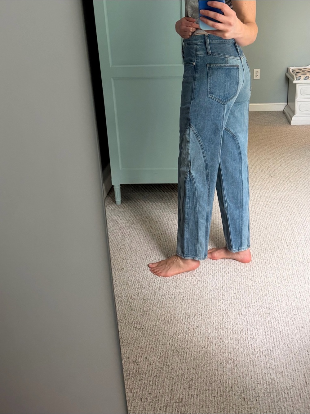 Frame Paneled Stripe Barrel Women's Jeans Responsibly Woven